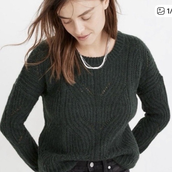 Madewell Sweaters - Madewell Women’s Green Alpaca Blend Pullover Knit Sweater Size M Soft Cozy Warm